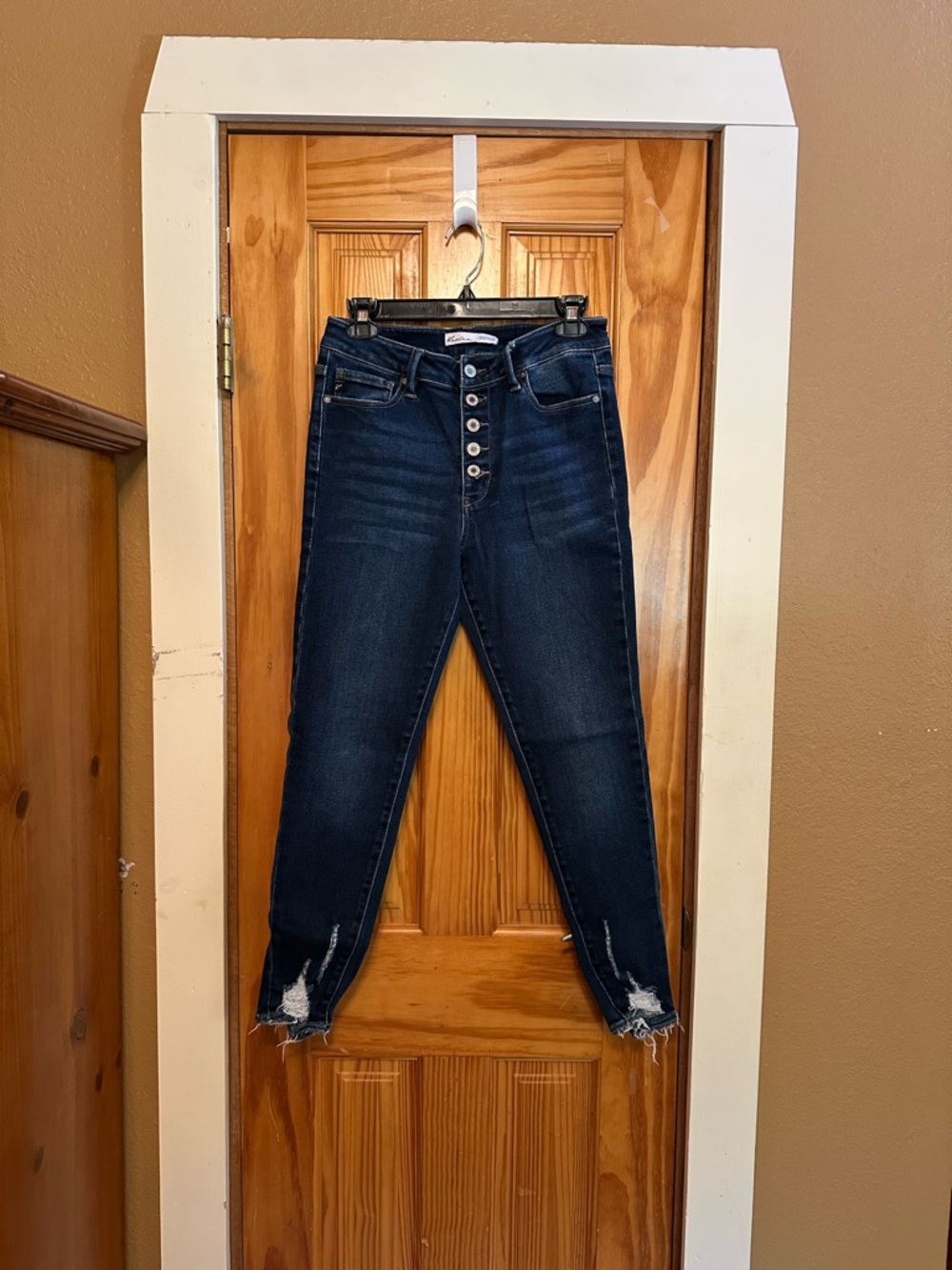 KanCan Dark Blue High-Rise Button-Fly Skinny Jeans